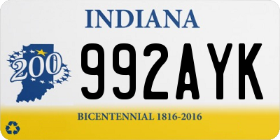 IN license plate 992AYK