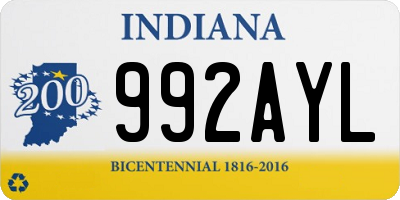 IN license plate 992AYL