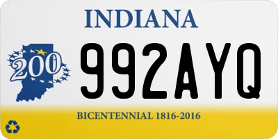 IN license plate 992AYQ