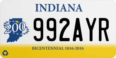 IN license plate 992AYR