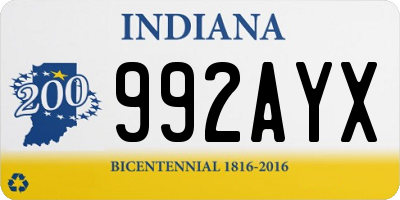 IN license plate 992AYX