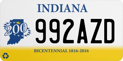 IN license plate 992AZD