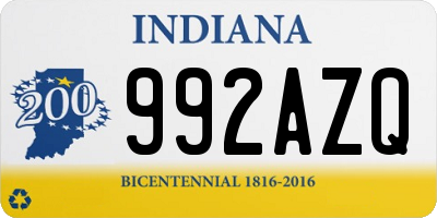 IN license plate 992AZQ