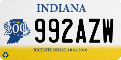 IN license plate 992AZW