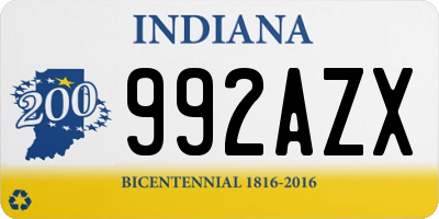 IN license plate 992AZX