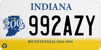 IN license plate 992AZY