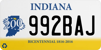 IN license plate 992BAJ