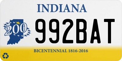 IN license plate 992BAT