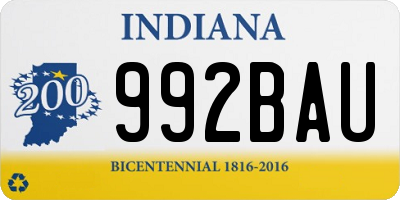 IN license plate 992BAU