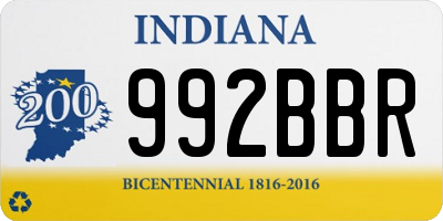 IN license plate 992BBR