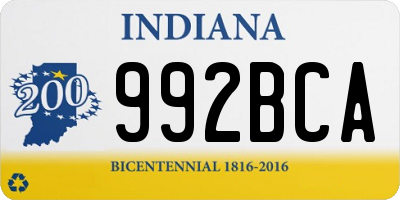 IN license plate 992BCA