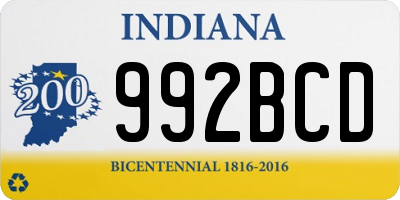 IN license plate 992BCD