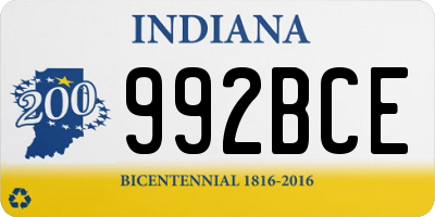 IN license plate 992BCE