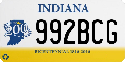 IN license plate 992BCG