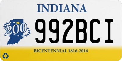 IN license plate 992BCI