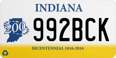 IN license plate 992BCK