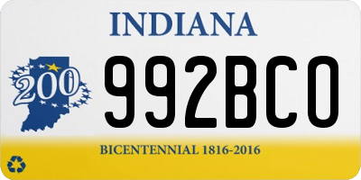 IN license plate 992BCO