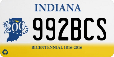 IN license plate 992BCS