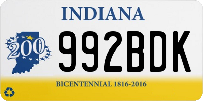 IN license plate 992BDK