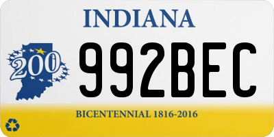 IN license plate 992BEC