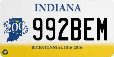 IN license plate 992BEM