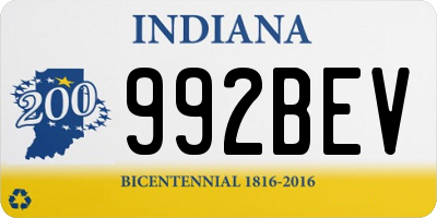 IN license plate 992BEV