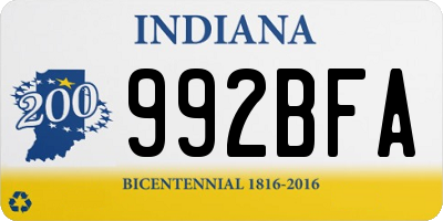 IN license plate 992BFA