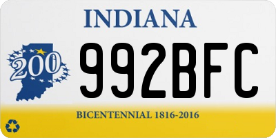 IN license plate 992BFC