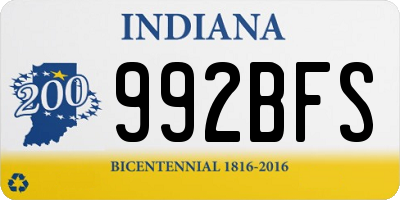 IN license plate 992BFS