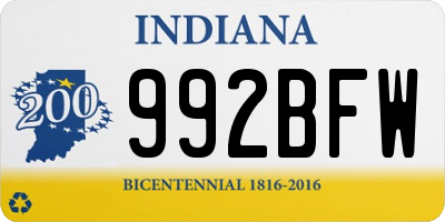 IN license plate 992BFW