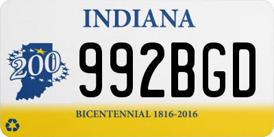 IN license plate 992BGD