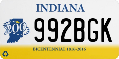 IN license plate 992BGK