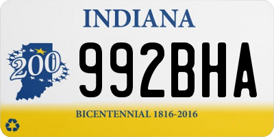 IN license plate 992BHA