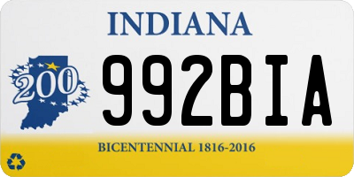 IN license plate 992BIA