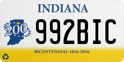 IN license plate 992BIC