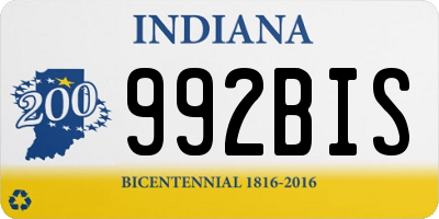 IN license plate 992BIS