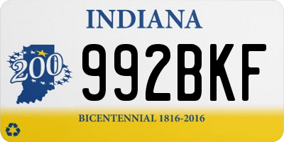 IN license plate 992BKF