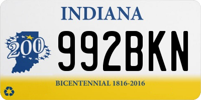 IN license plate 992BKN