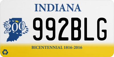 IN license plate 992BLG