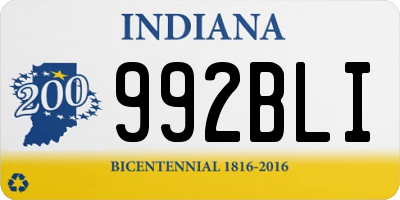 IN license plate 992BLI