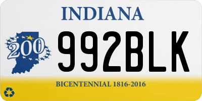 IN license plate 992BLK