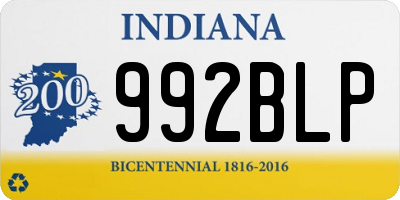 IN license plate 992BLP