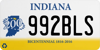 IN license plate 992BLS