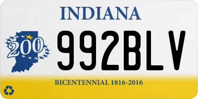 IN license plate 992BLV