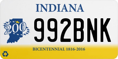 IN license plate 992BNK