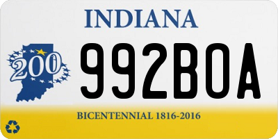 IN license plate 992BOA