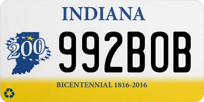 IN license plate 992BOB