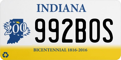 IN license plate 992BOS