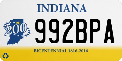 IN license plate 992BPA