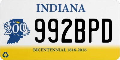 IN license plate 992BPD